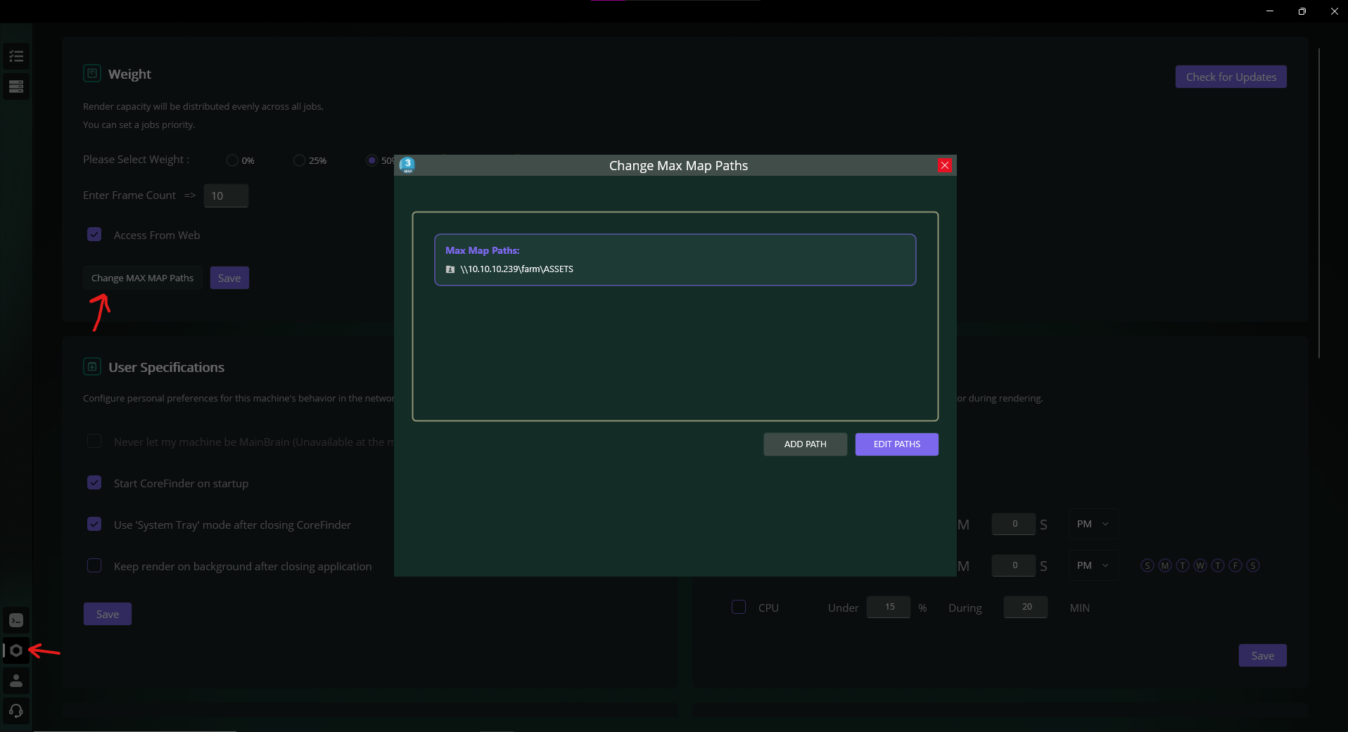 Change Max Map Paths